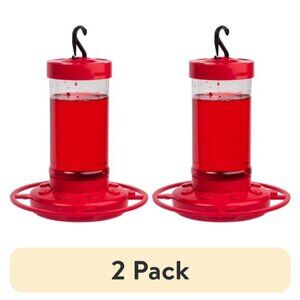 (2 pack) Hummingbird Feeder, 16 oz, Red, Plastic